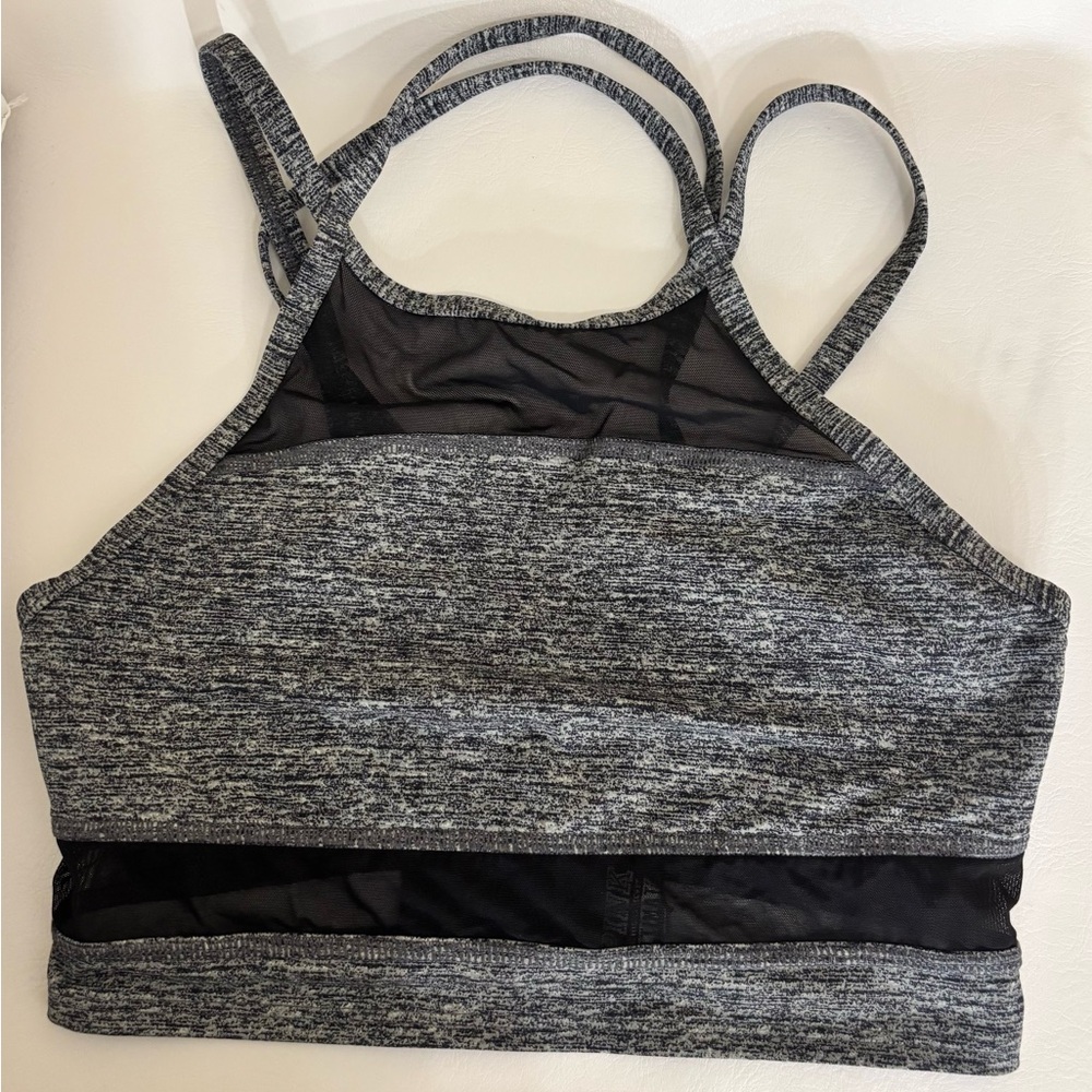 PINK Victoria's Secret Heathered Black Sports Bra